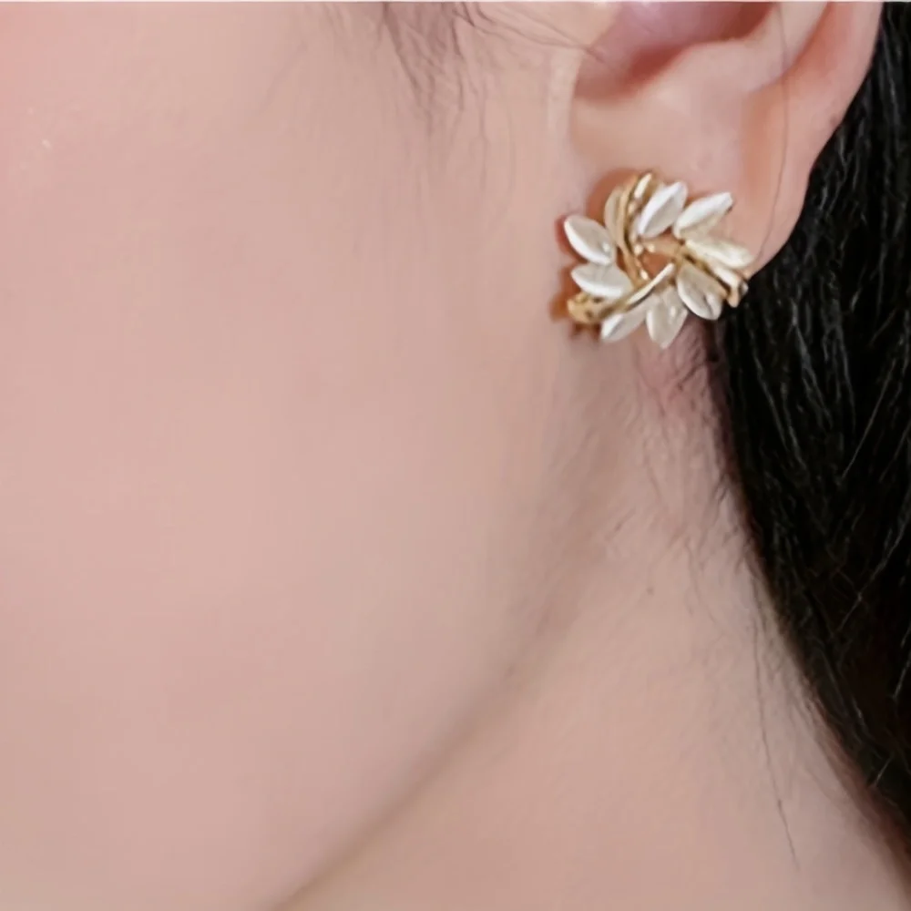 New! Opal Petal Stud Earrings: Delicate Blooms for a Fairytale Touch